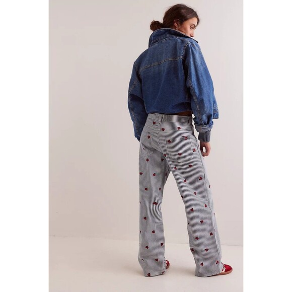 Free People We The Free Bugged Out Straight-Leg Jeans Pants Ladybug S-27 282251 - Picture 3 of 10